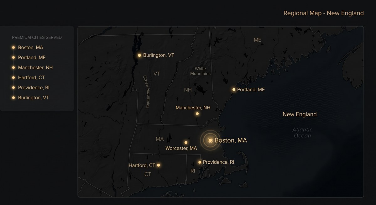 ADP Black Car service area — New England